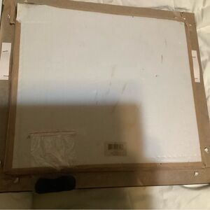 Framed Artwork with White and Brown Frame